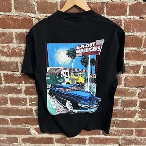 In-N-Out Burger Shirt Adult Medium California Classic Cars Trees Sunset Black